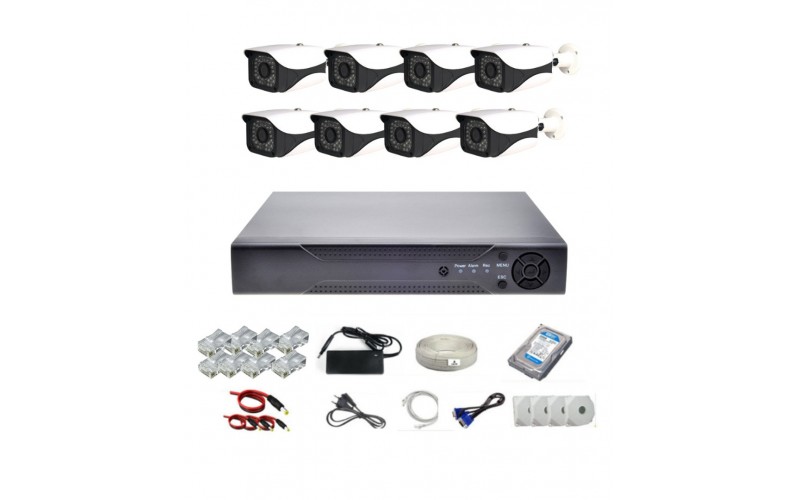 Caméra de sécurité OEM Ip 4 mégapixels 1080p 8 Li Poe Set Pro Full