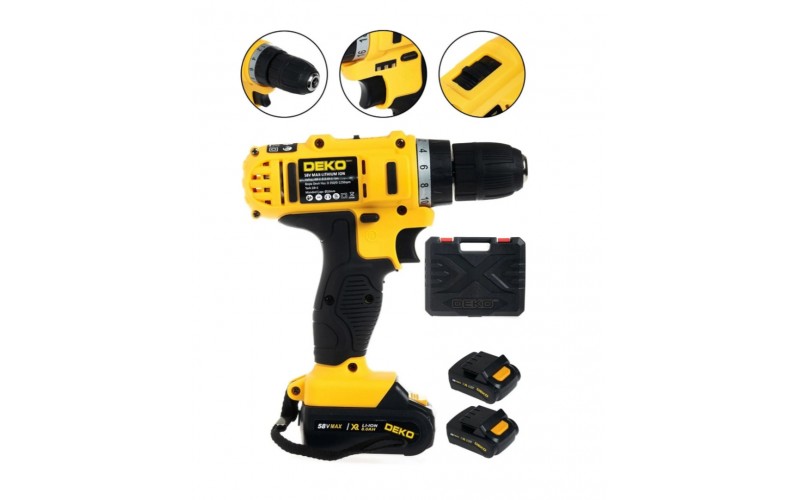DEKO TURQUIE Hybrid Quality Multi Speed ​​​​58v 8 Ah Samsung Dual Perceuse sans fil sans fil Set 5 Pcs Titanium