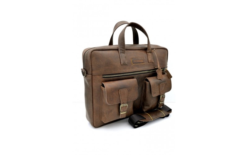  Brown Mallette en cuir et sac pour ordinateur portable