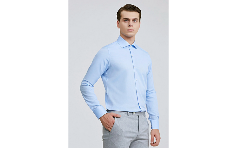 Chemise Homme D'S Damat Coupe Slim Couleur Bleu